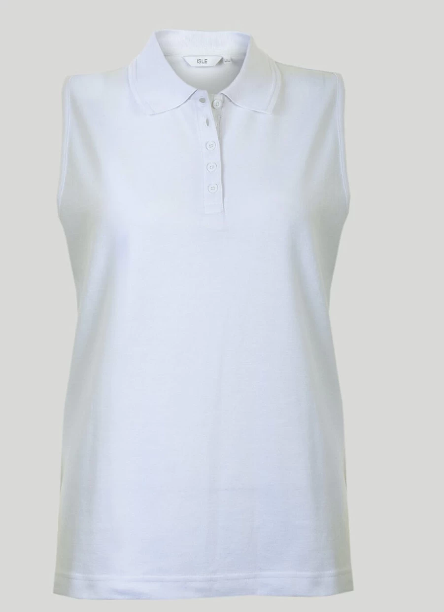 "Isle Women's Sleeveless Polo Shirt - Breathable Summer Top for Active Lifestyles"
