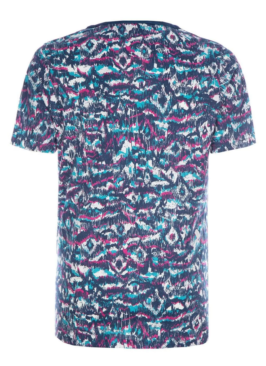 Isle Women's Navy Print T-Shirt - Stylish Casual Tee with Unique Design