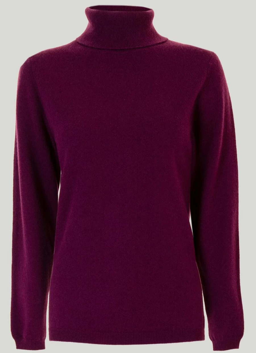 Gleneagles Women's Cashmere Polo Neck Sweater – Luxurious Soft Knitwear