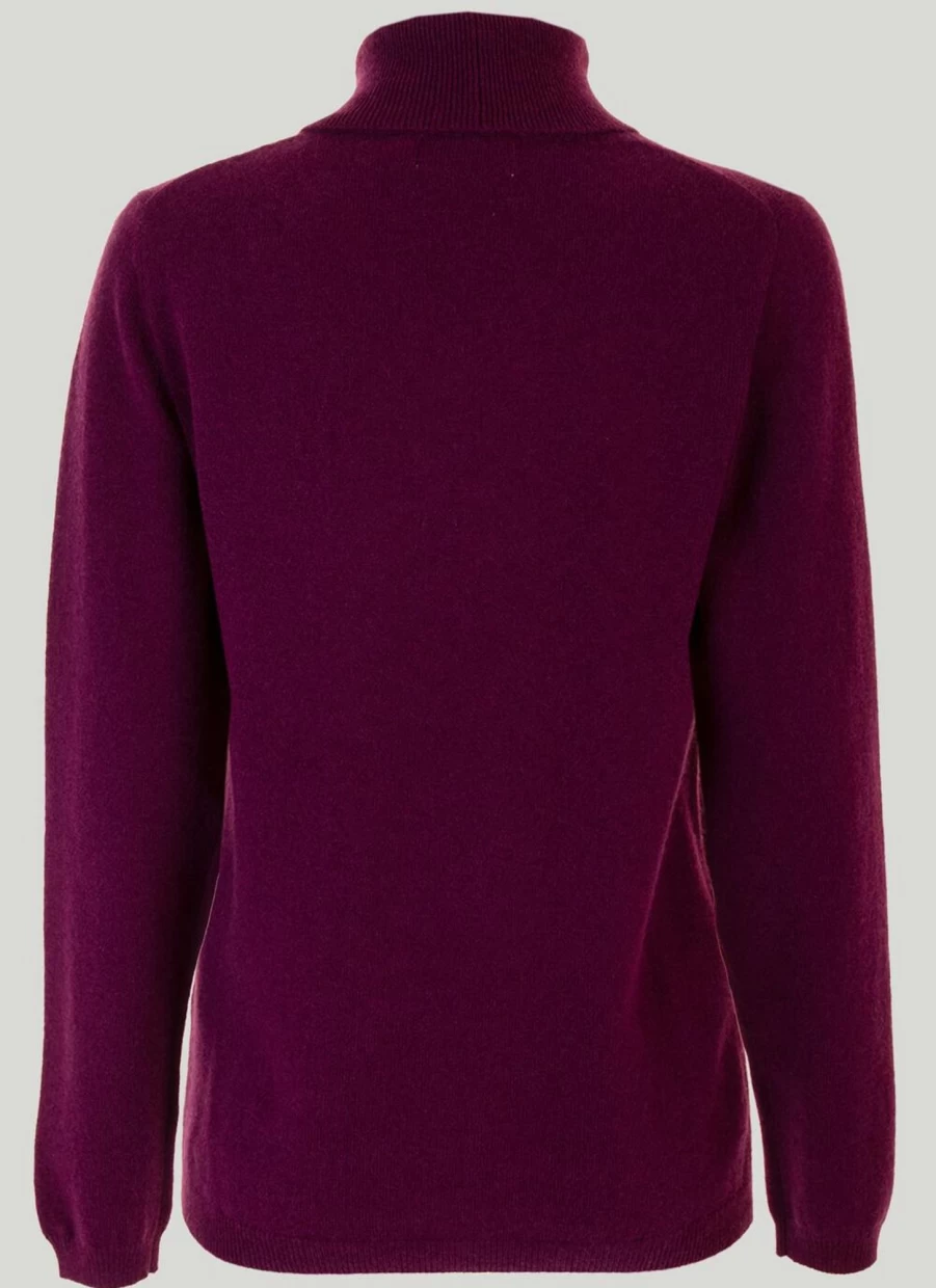 Gleneagles Women's Cashmere Polo Neck Sweater – Luxurious Soft Knitwear