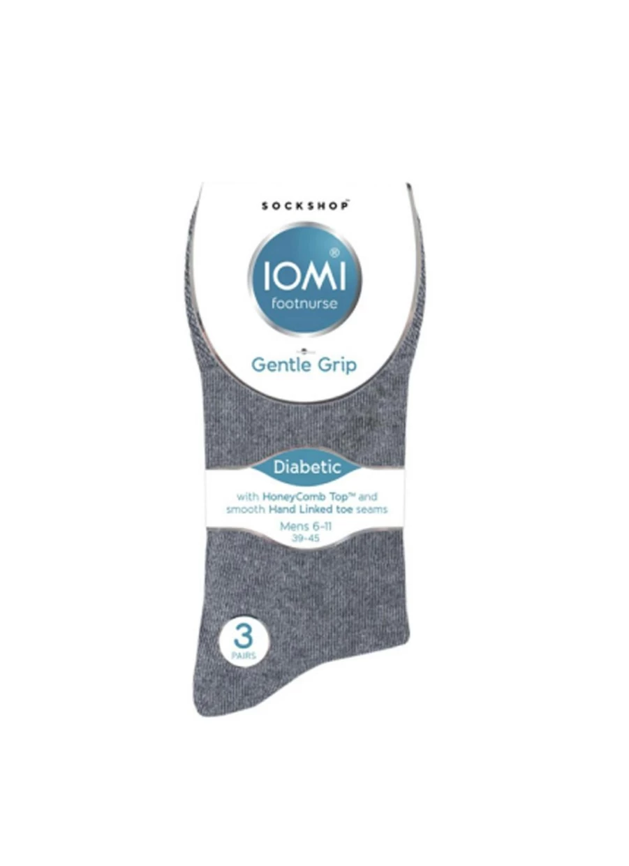Gentle Grip Men's 3 Pack Navy Diabetic Socks for Circulation & Comfort