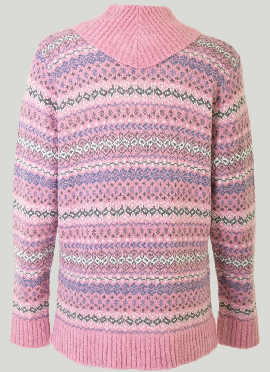 Country Rose Women's Fairisle Knit Cowl Neck Jumper