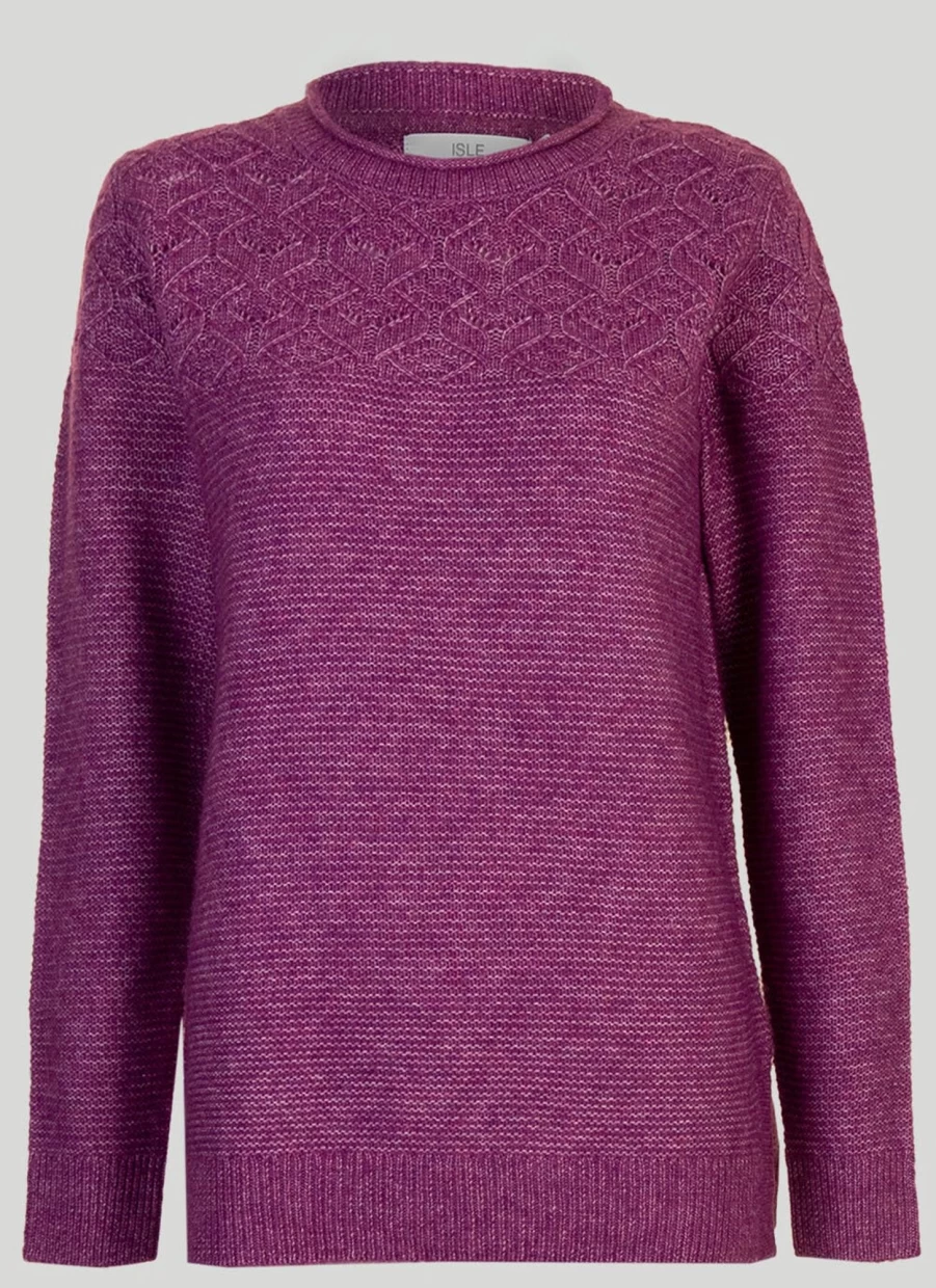 Isle Women's Magenta Knit Jumper - Soft Casual Pullover Sweater