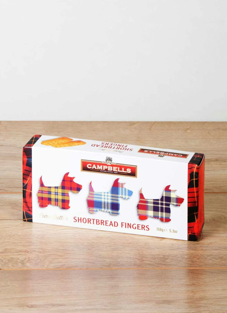 Campbells Shortbread Tartan Dog Carton Shortbread Fingers - Crunchy Butter Biscuits