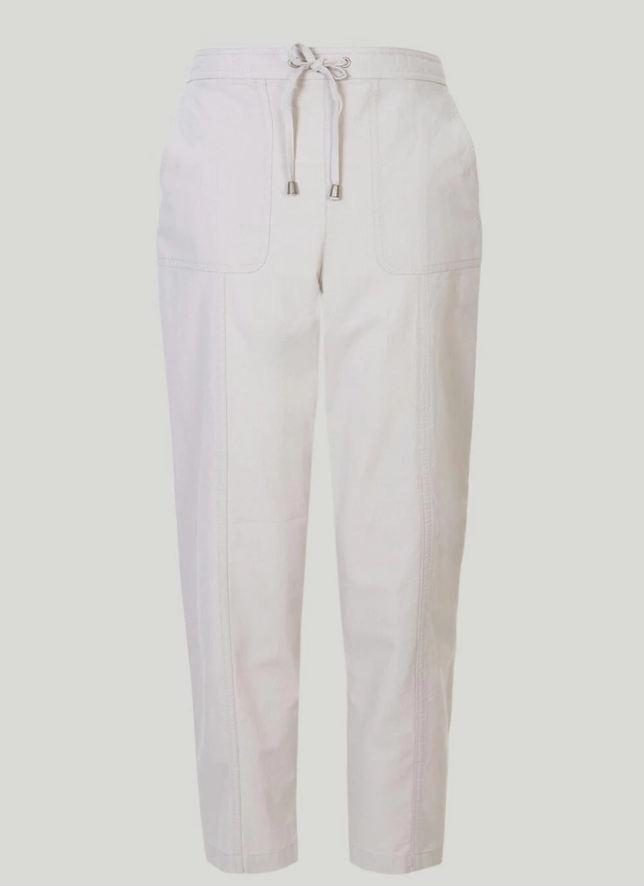 Isle Women's 21" Crop Trousers - High-Waisted Slim Fit Casual Pants for Women