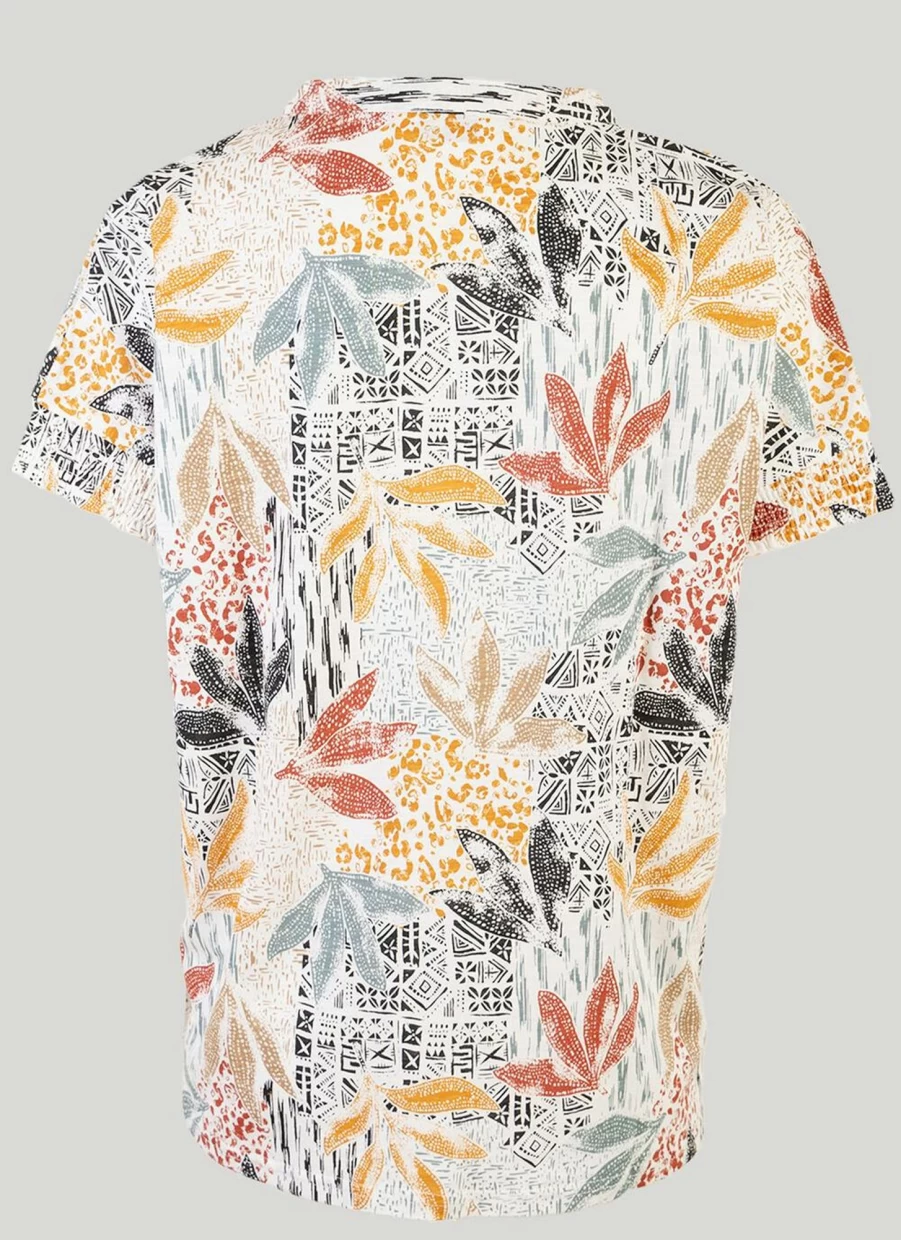 Isle Women's Printed V-Neck T-Shirt - Stylish Casual Top for Everyday Wear