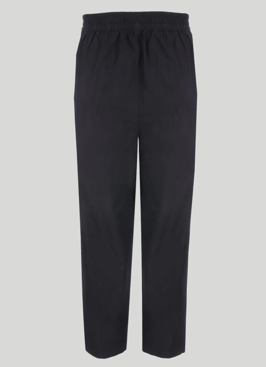 Isle Women's Black Chambray Pants - Slim Fit High-Waisted Trousers for Casual & Office Wear