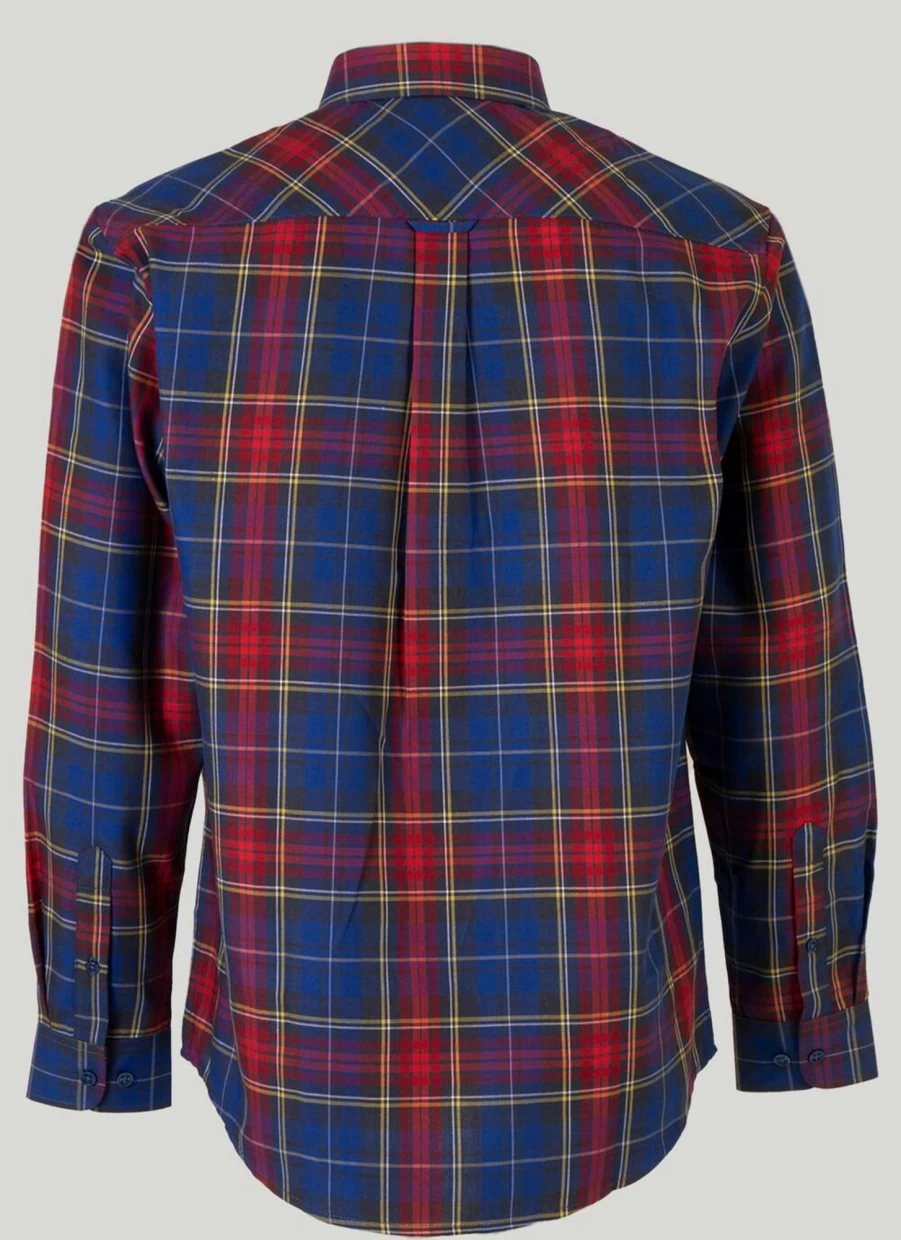 James Pringle Men's Classic Long Sleeve Checkered Shirt - Premium Tartan Plaid Button-Up for Men
