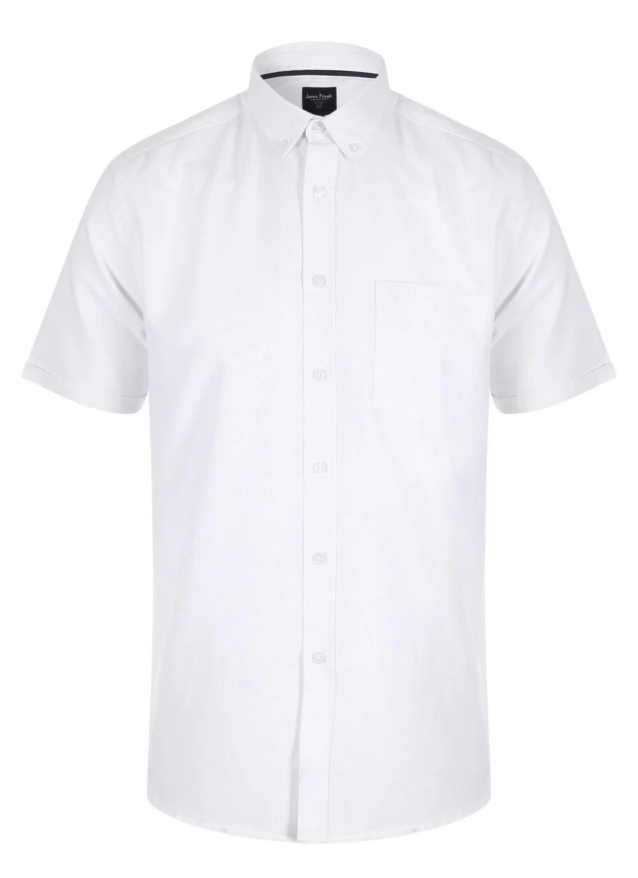 James Pringle Men's Classic Short Sleeve Shirt - Comfortable Casual Summer Top