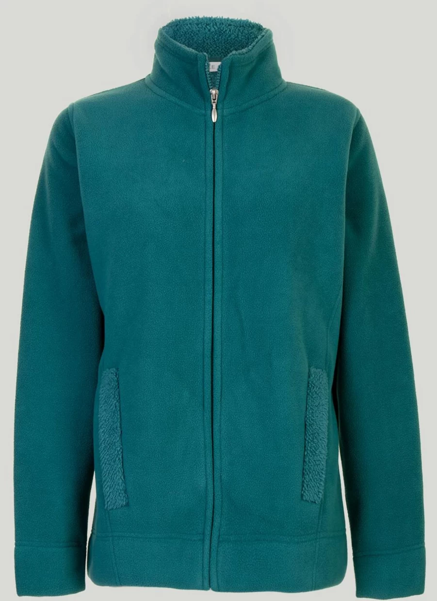 Isle Women's Turquoise Fleece Jacket - Soft & Cozy Winter Outerwear