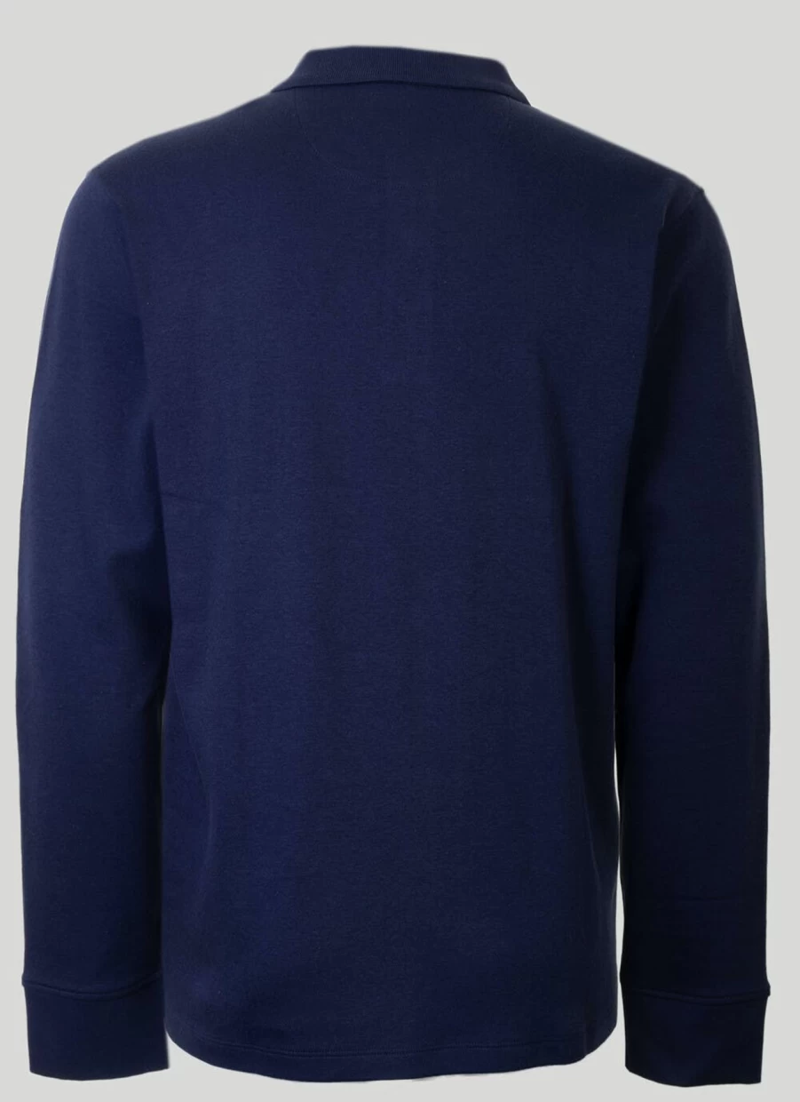Men's Long Sleeve Polo Shirt by James Pringle - Classic Cotton Comfort Fit Top