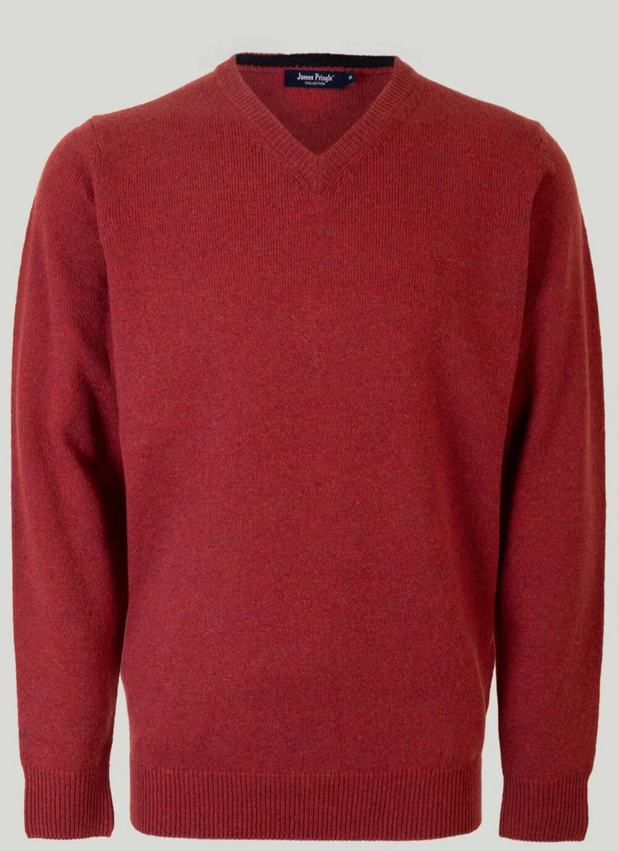 James Pringle Men's Lambswool V-Neck Jumper - Soft Knit Sweater for Men