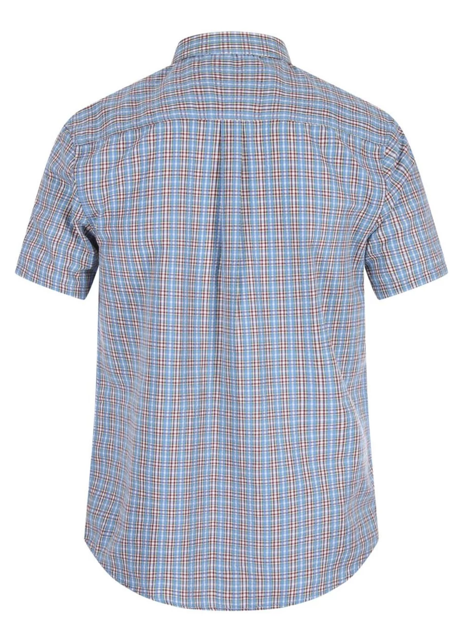 PG FIELD Men's Seersucker Check Shirt - Classic Casual Summer Style