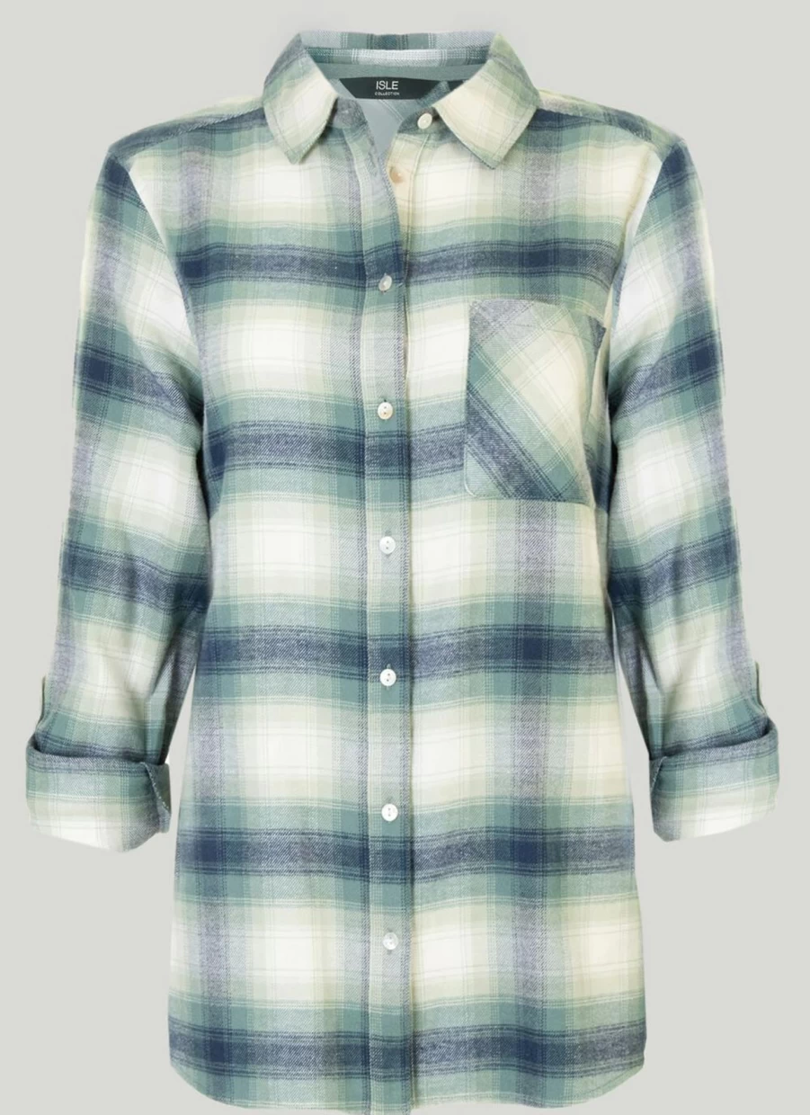 "Isle Women's Classic Check Shirt - Stylish Plaid Button-Up for Women"