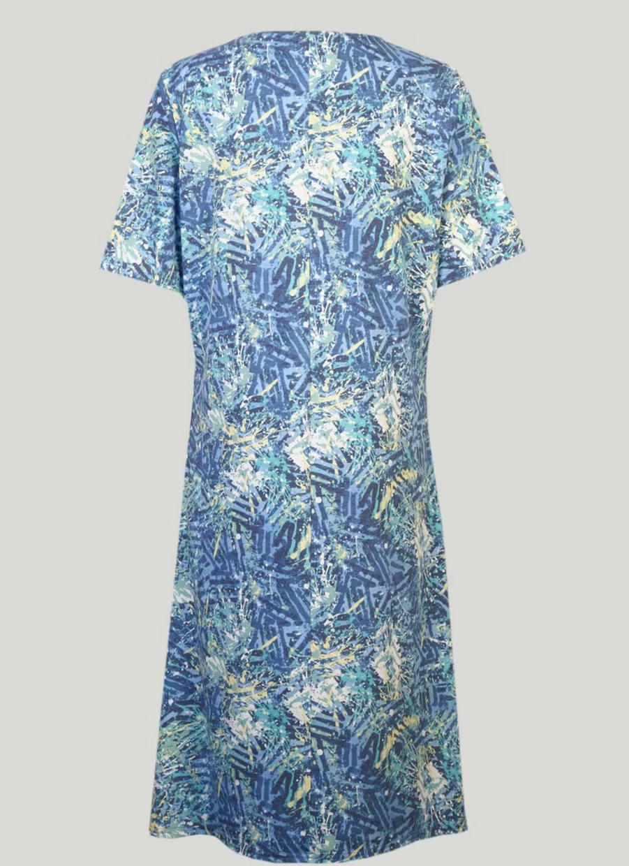 Honor Millburn Women's Blue Print Dress - Stylish Floral Summer Casual Dress