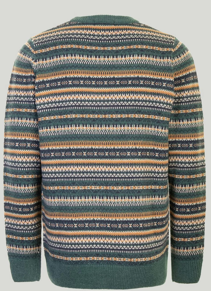 James Pringle Men's Jacquard Knit Jumper - Premium Wool Blend Cable Pattern Sweater