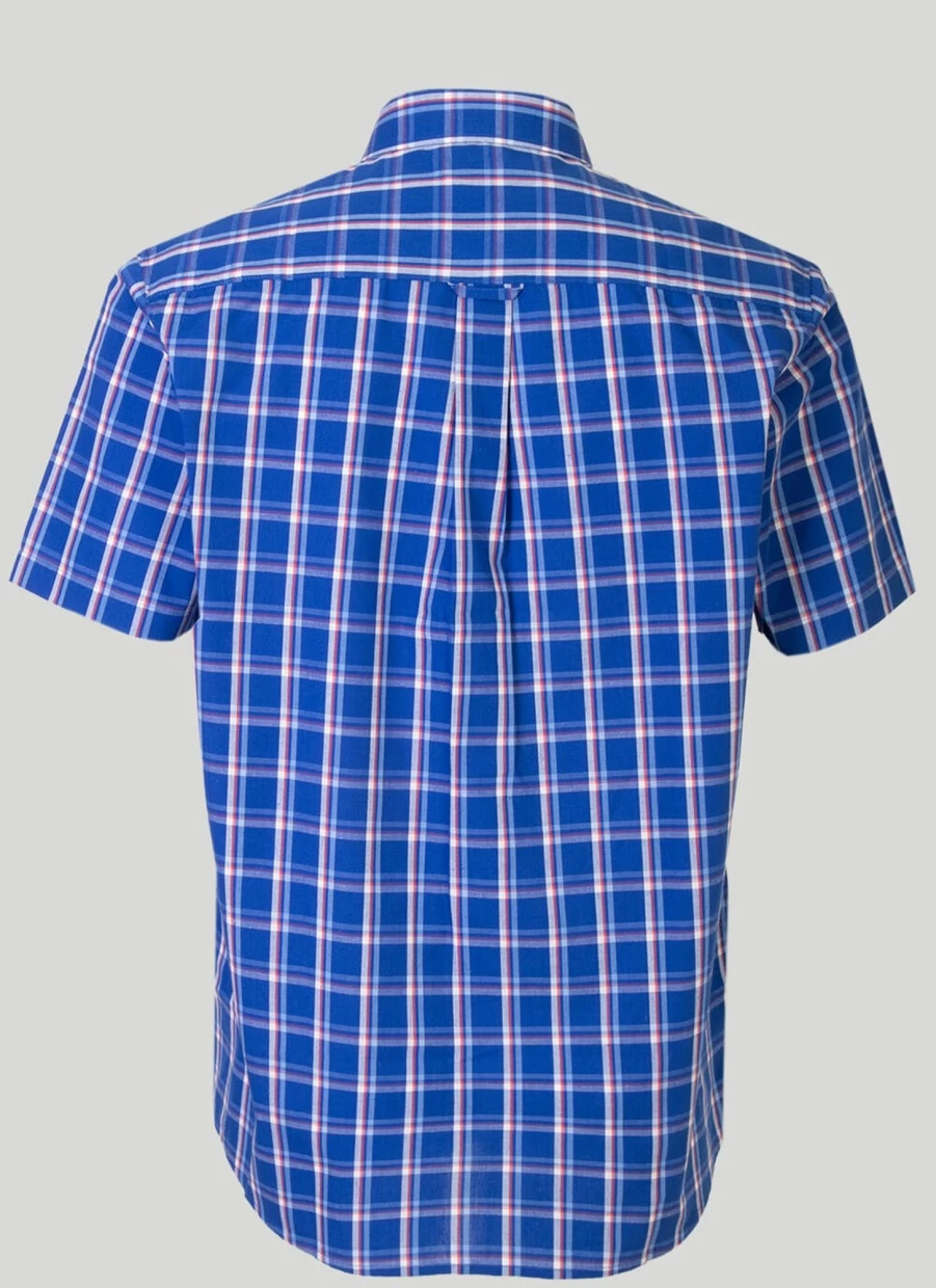 James Pringle Men's Short Sleeve Check Shirt - Classic Plaid Casual Shirt for Men