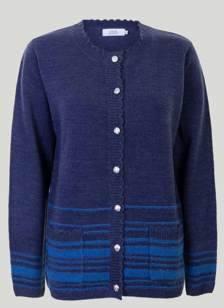 Honor Millburn Women's Crew Neck Cardigan - Soft Knit Sweater for Women