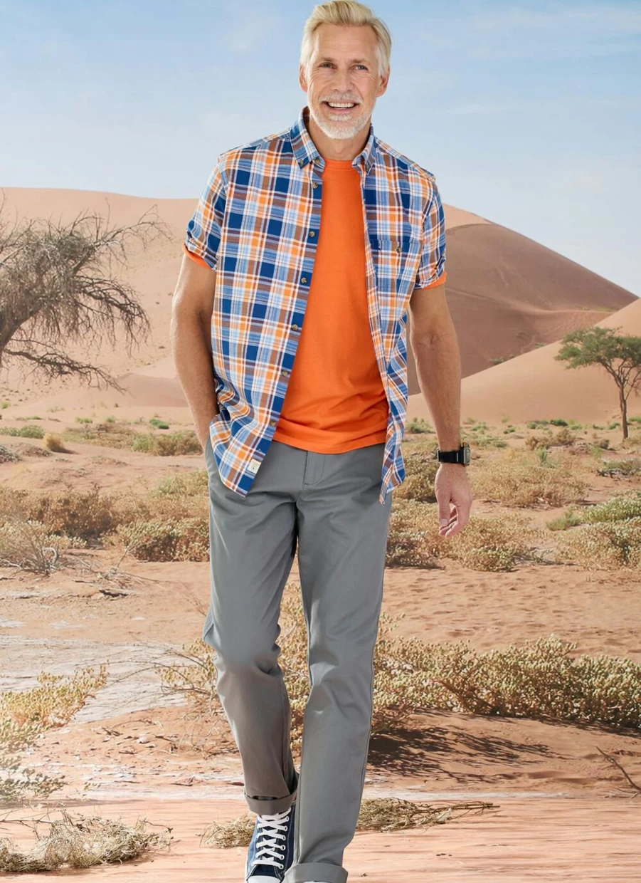 Men's Grey Chino Trousers by James Pringle - Classic Fit Casual Pants