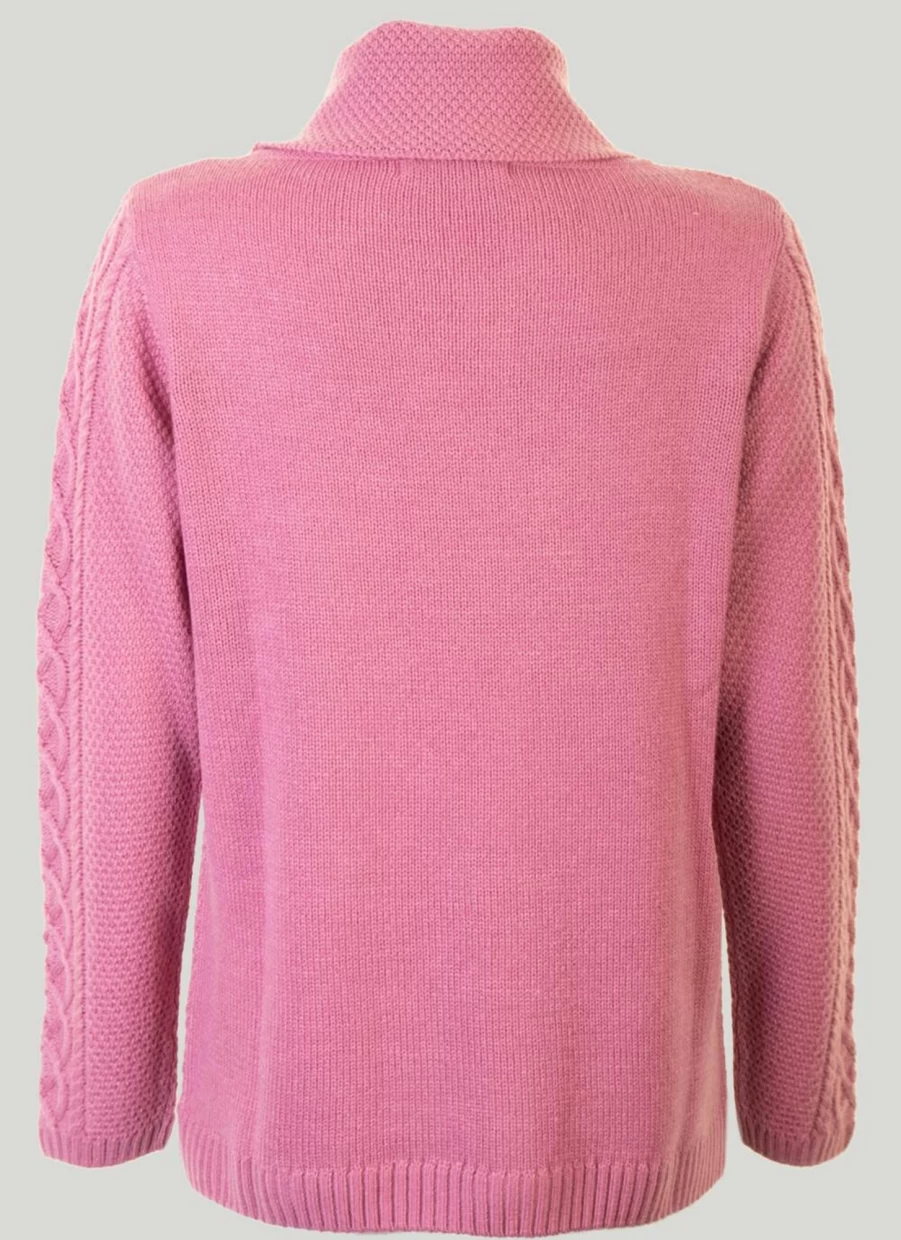 "Isle Women's Pink Bardot Neck Jumper - Soft Knit Off-Shoulder Sweater"