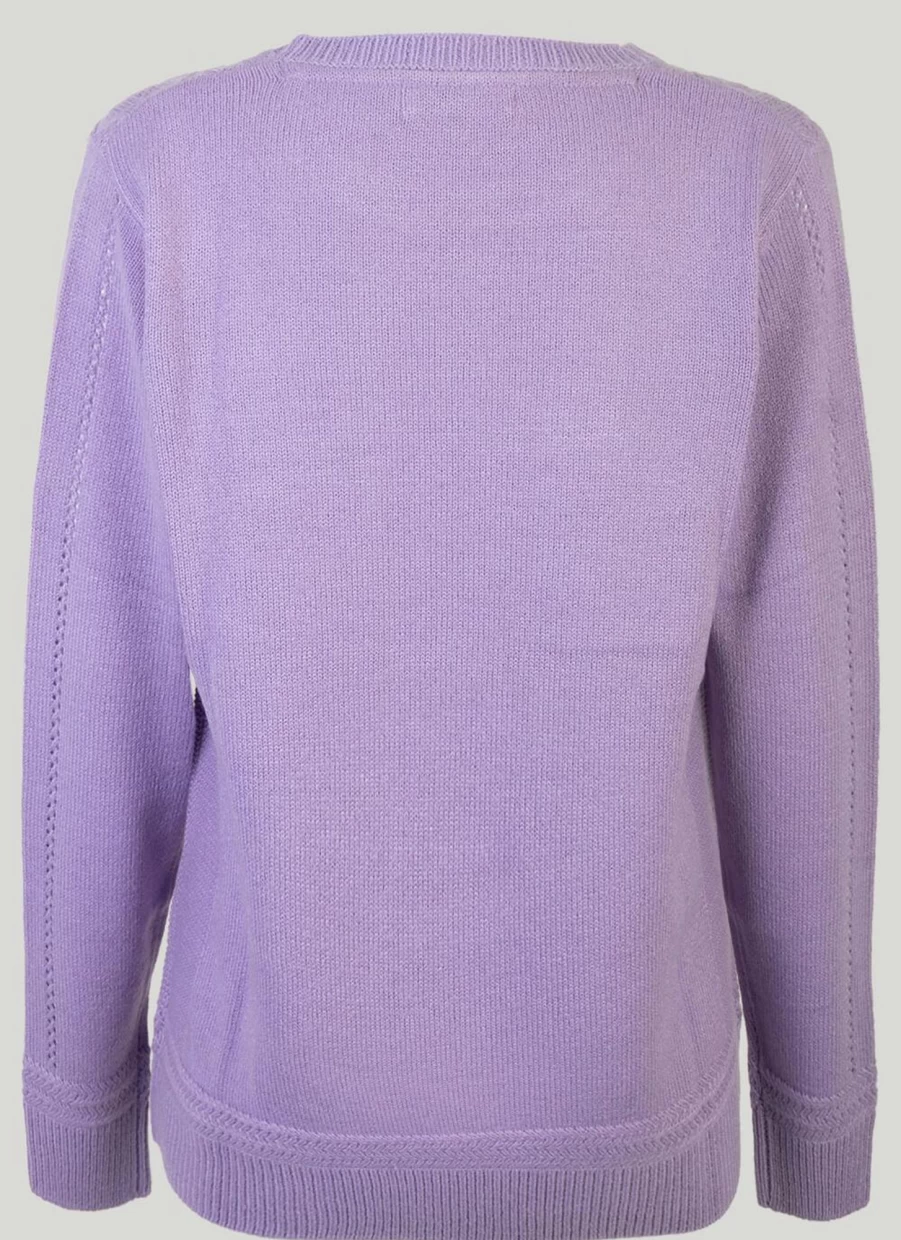 Isle Women's Cable Yoke Knit Jumper Sweater