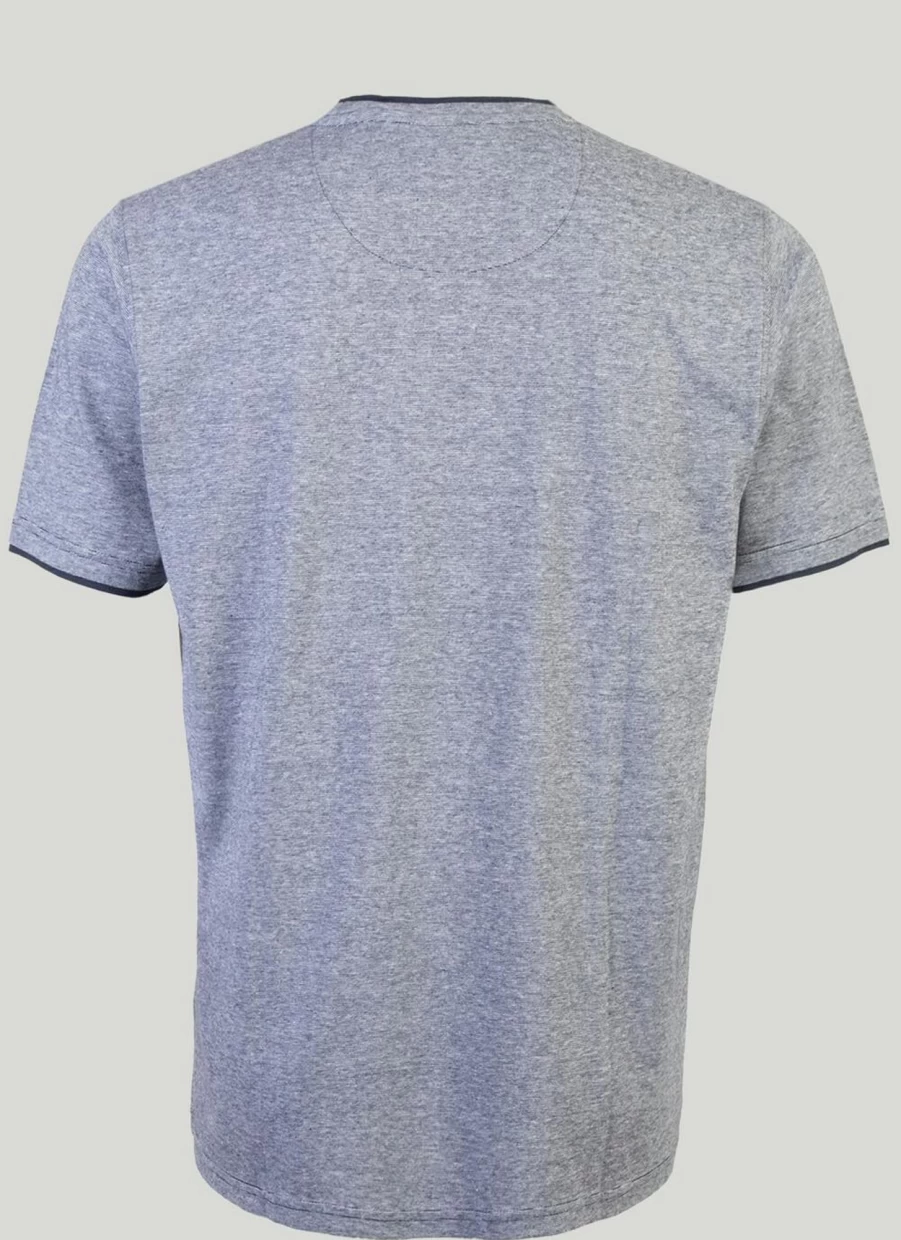 James Pringle Men's Fine Stripe Cotton T-Shirt - Classic Fit Casual Tee