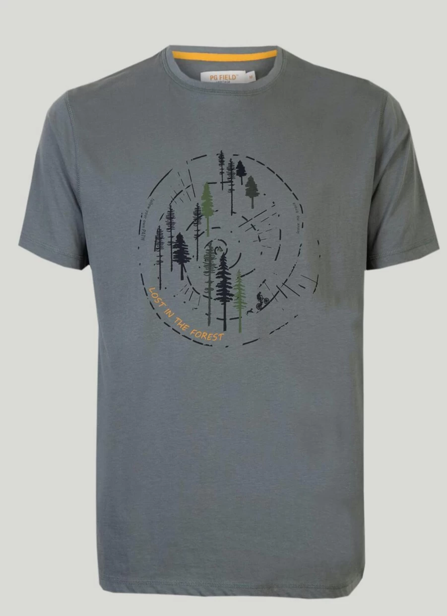 PG Field Men's Graphic Print T-Shirt - Stylish Casual Tee with Unique Artwork