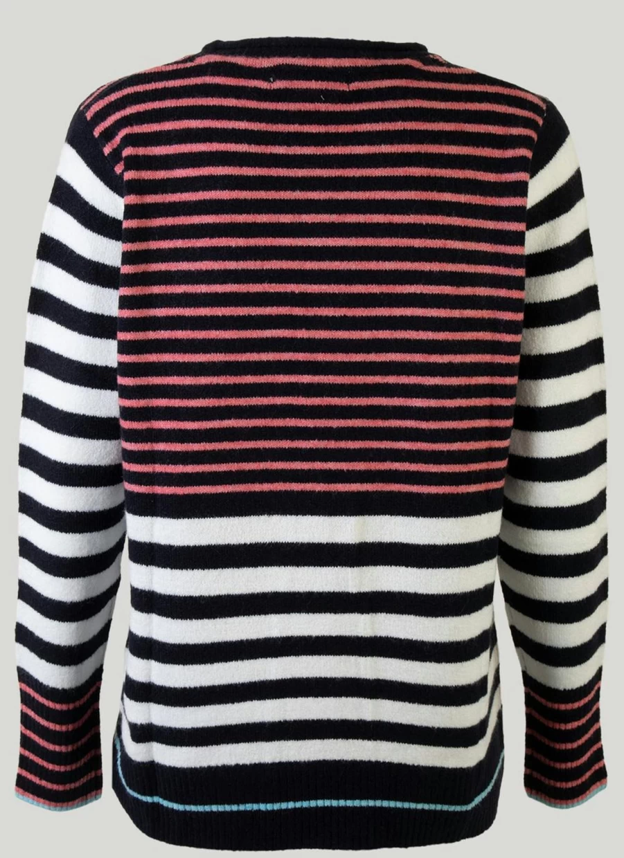 "Isle Women's Contrast Stripe Jumper - Stylish Striped Knit Sweater"