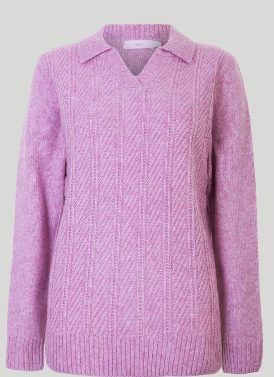 Isle Women's Collared Jumper - Classic Knit Sweater with Stylish Collar Design