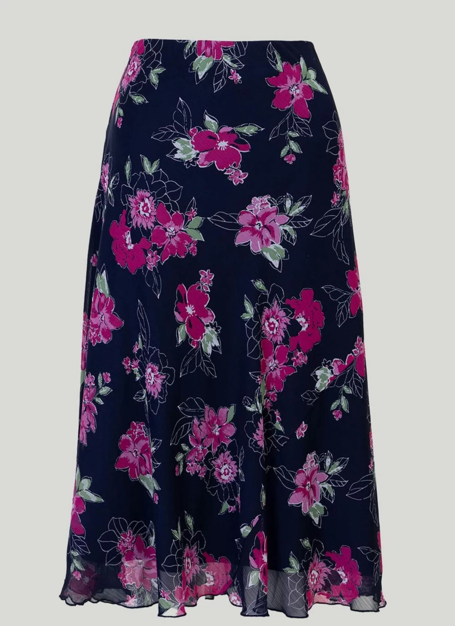 "Isle Women's Floral Print Georgette Skirt - Elegant Flowy Summer Skirt"