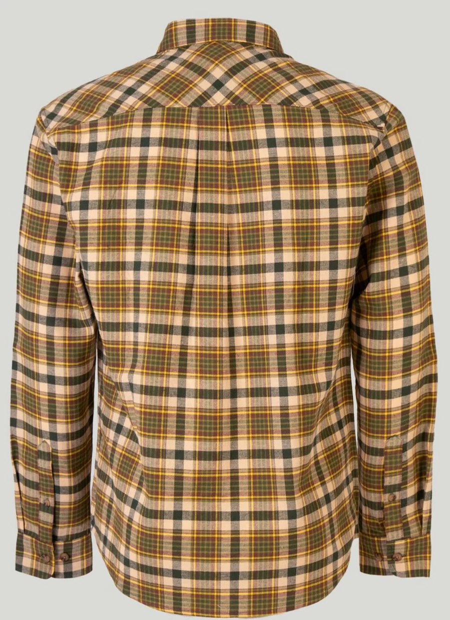 PG Field Men's Flannel Check Shirt - Soft Plaid Long Sleeve Casual Button-Up