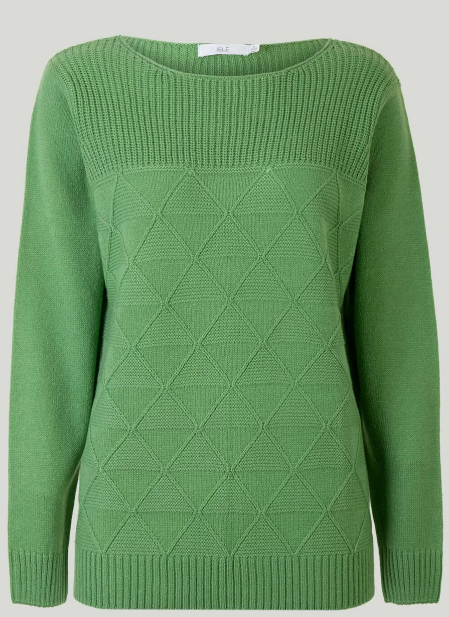 Isle Women's Diamond Cable Jumper - Stylish Knit Sweater for Women