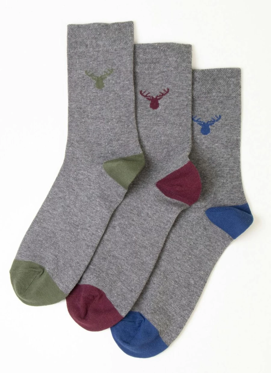 James Pringle Men's 3 Pack Stag Design Socks for Comfort and Style
