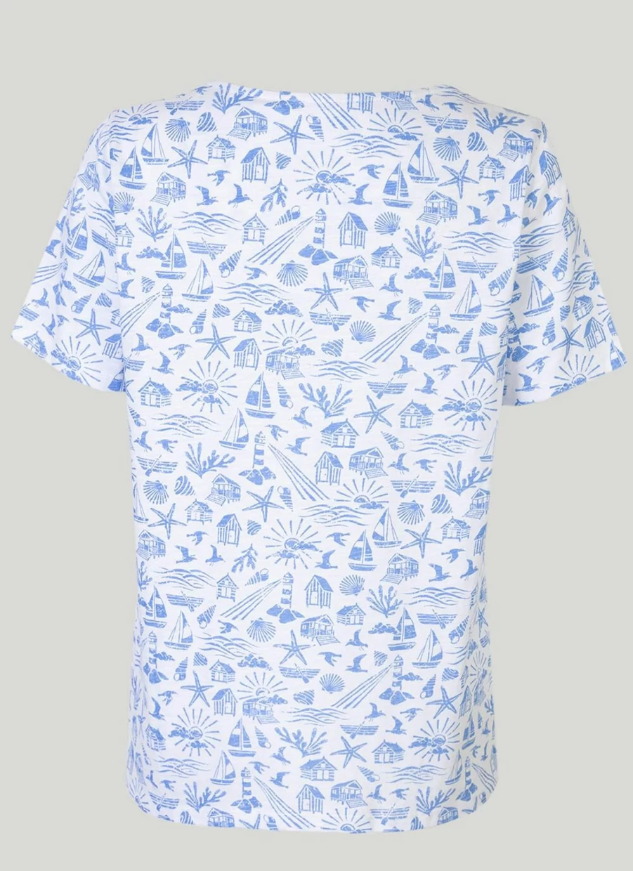 Isle Women's V-Neck Print T-Shirt - Stylish Casual Tee for Women