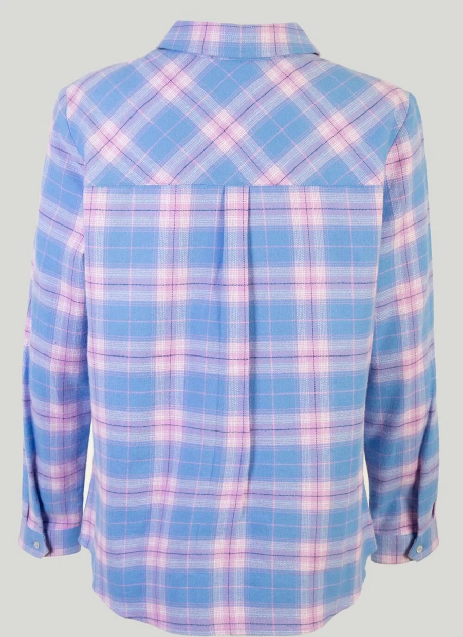 "Isle Women's Cotton Checkered Blouse - Stylish Casual Shirt for Women"