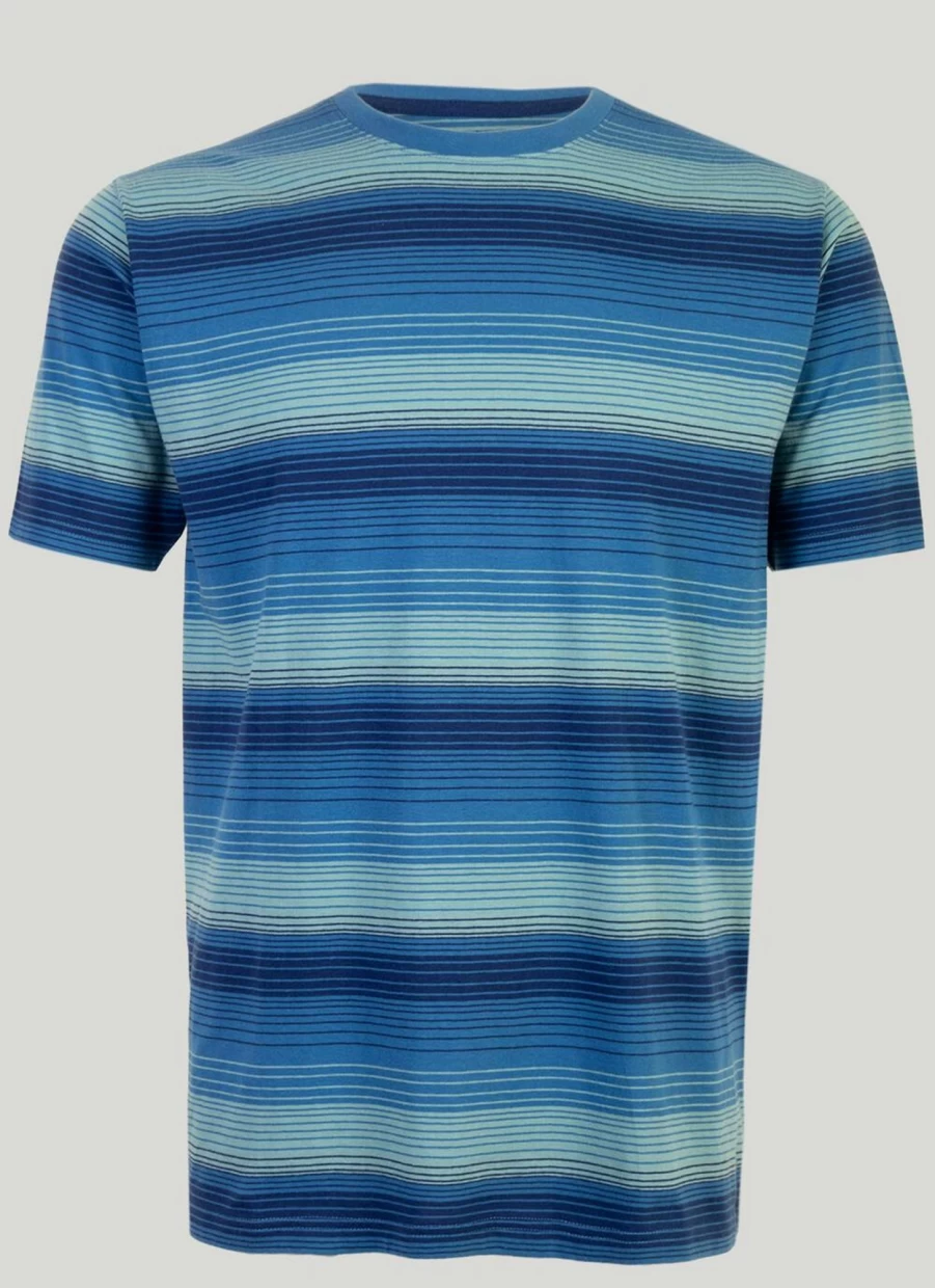 James Pringle Men's Ombre Stripe T-Shirt - Stylish Gradient Striped Tee for Men