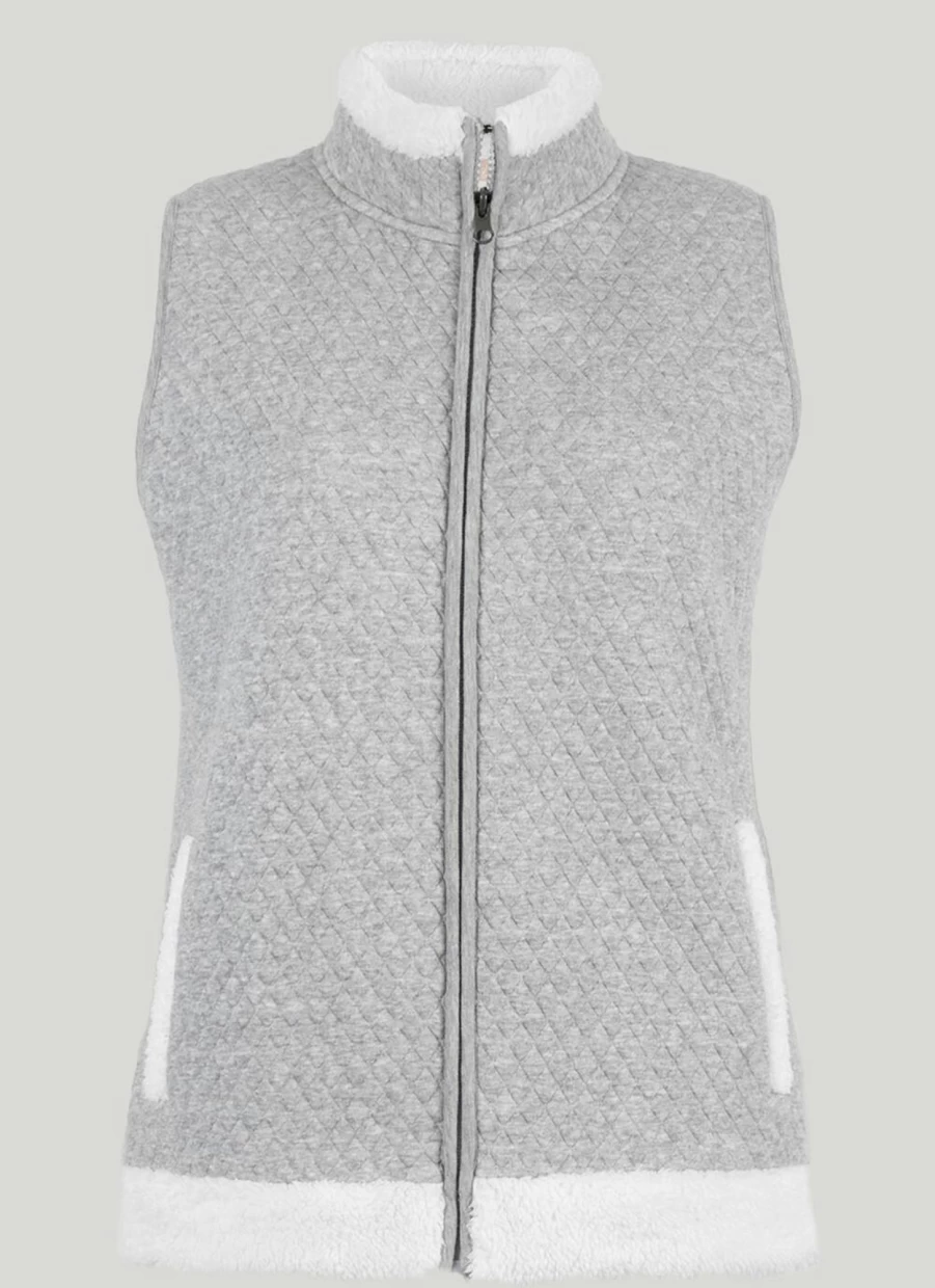 Country Rose Women's Quilted Fleece Lined Gilet - Warm Winter Vest with Stylish Design