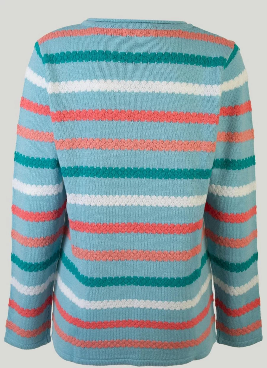 Isle Women's Textured Stripe Knit Jumper - Cozy Striped Sweater