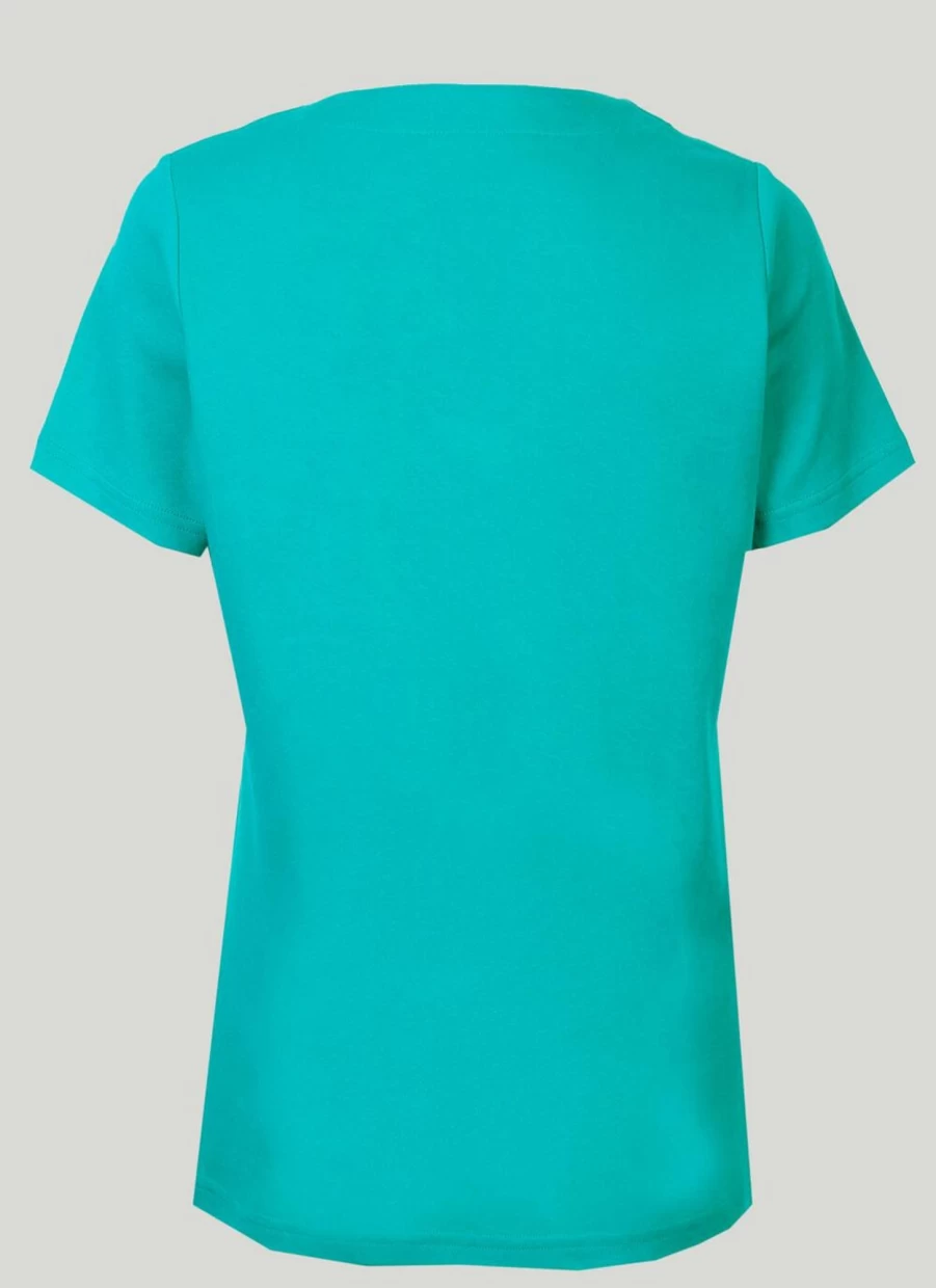 Isle Women's Notch Neck T-Shirt - Stylish Casual Comfort Fit Tee