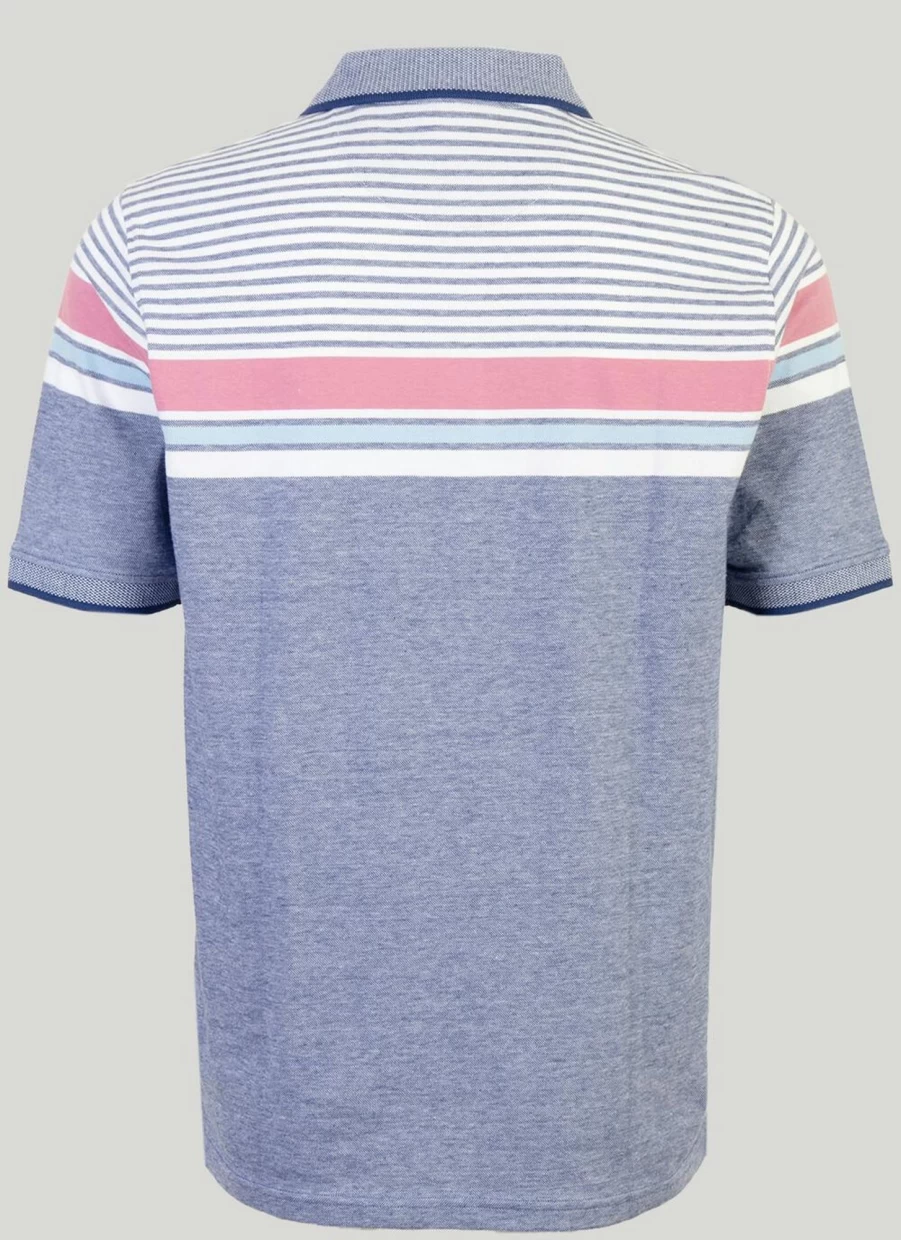 James Pringle Men's Classic Birdseye Stripe Polo Shirt - Premium Cotton Knit Golf & Casual Top