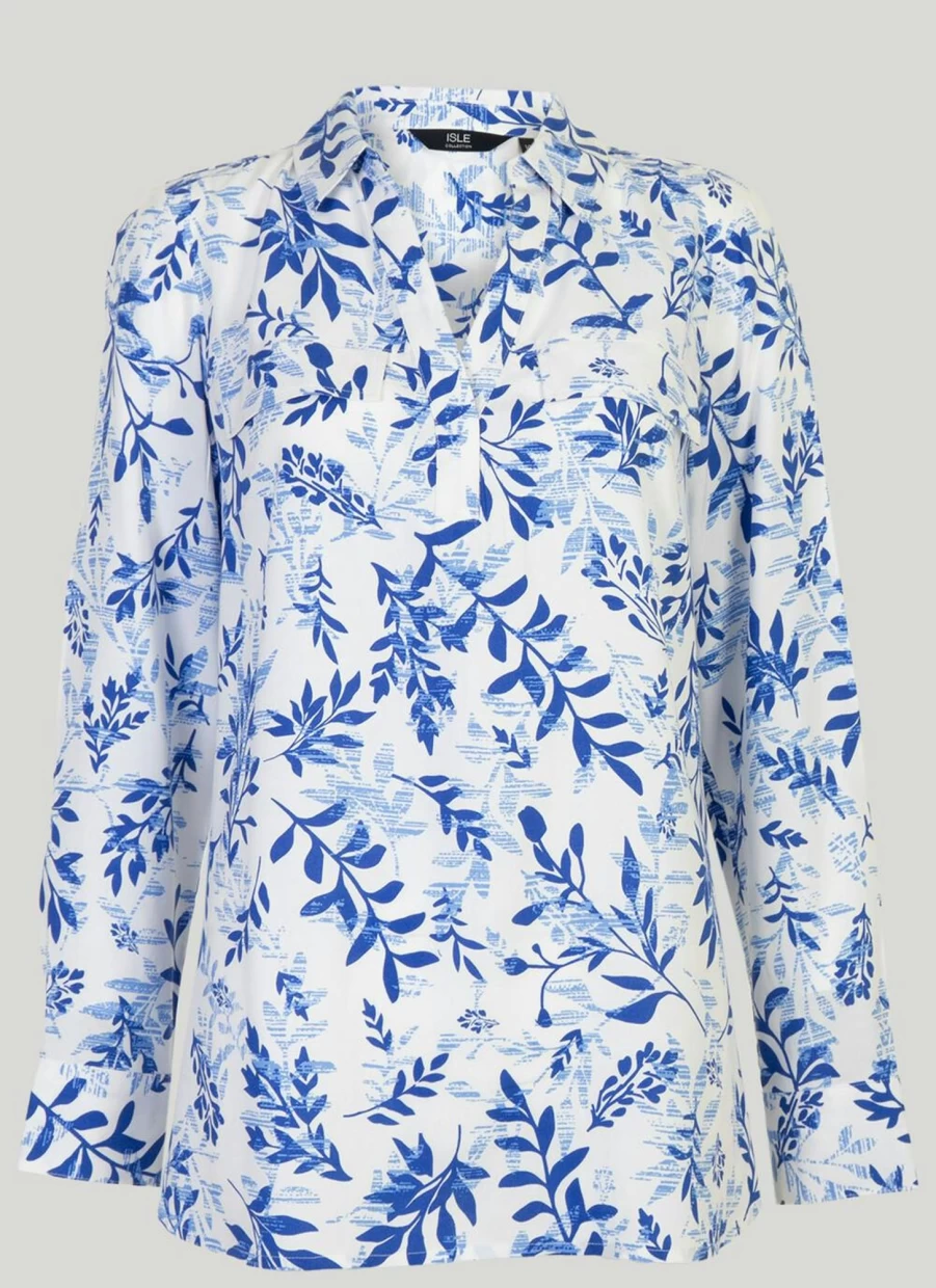 Isle Women's Printed Viscose Blouse - Flowy & Stylish Tops for Women