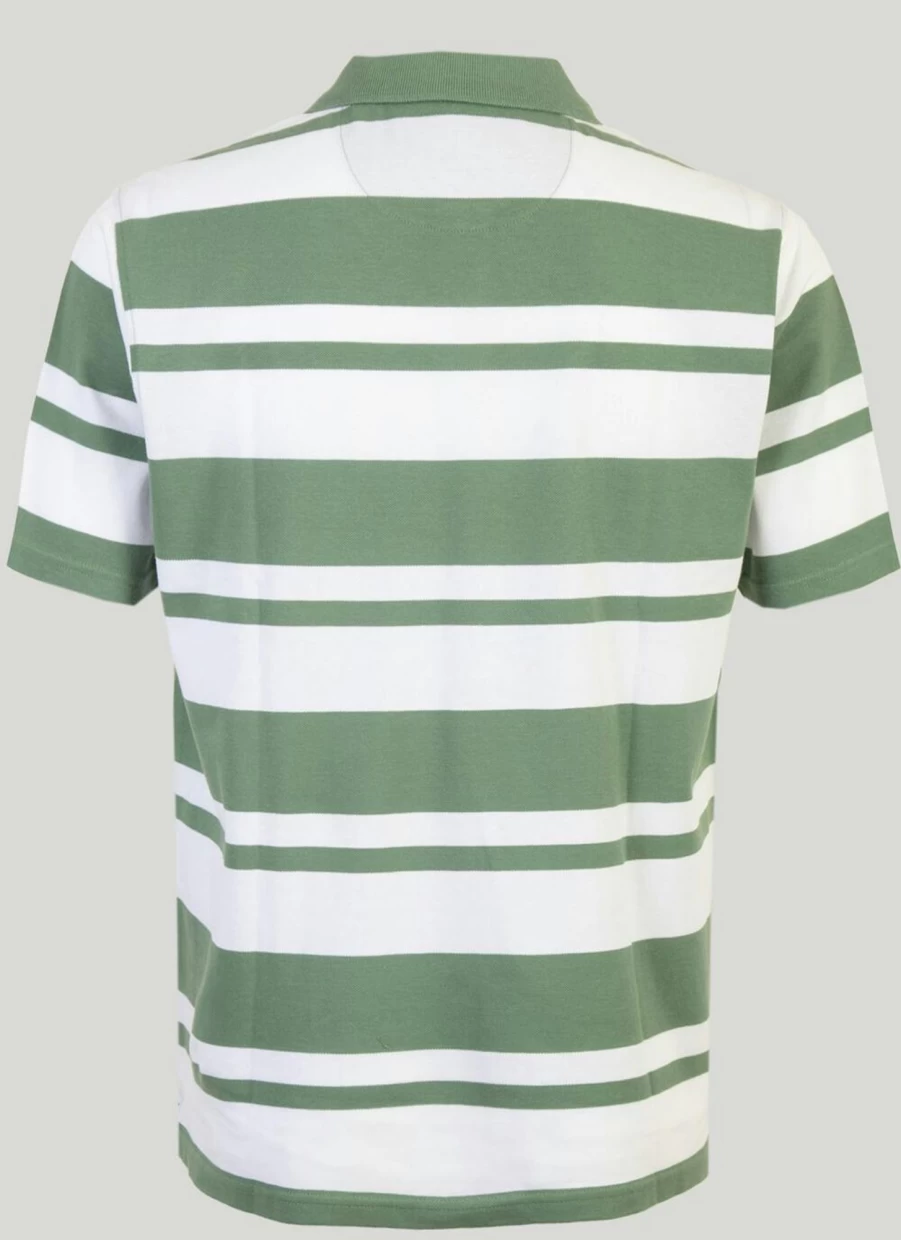 James Pringle Men's Pique Stripe Polo Shirt - Classic Cotton Knit Casual Top