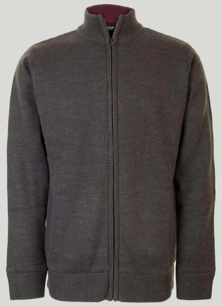 James Pringle Men's Zip-Up Fur Lined Cardigan Coats