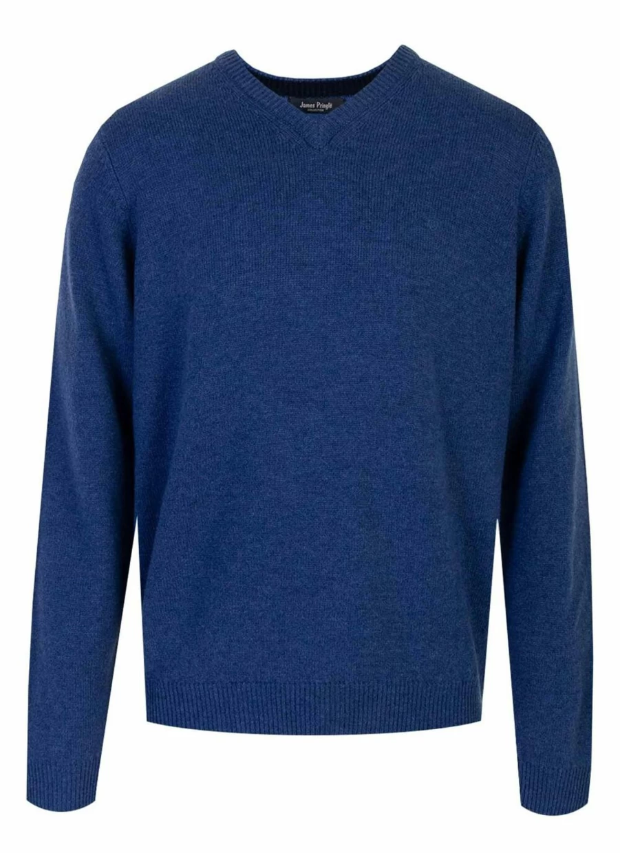 James Pringle Men's Lambswool V-Neck Jumper - Soft Knit Sweater for Men