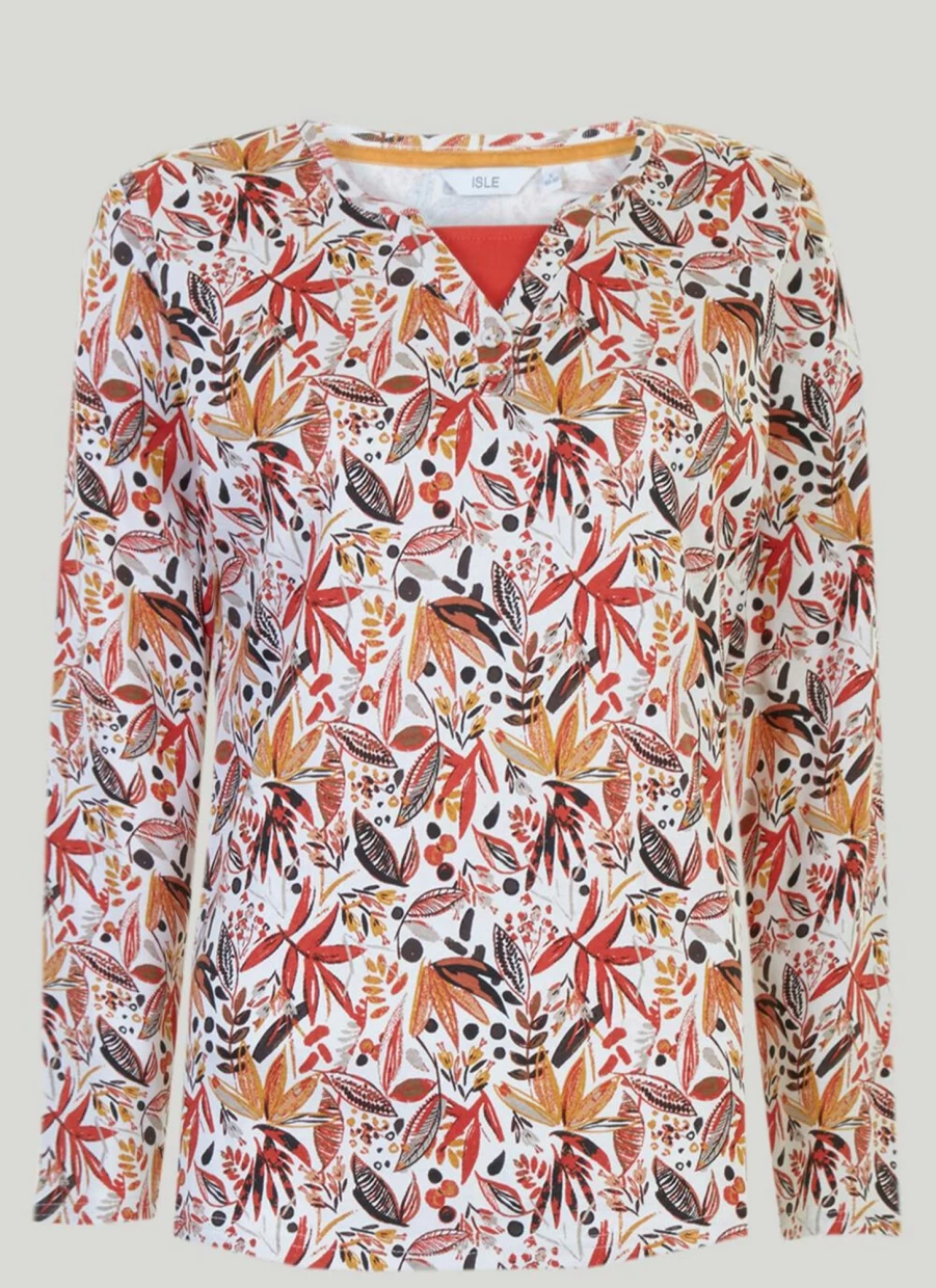 "Isle Women's Ivory Print Top - Stylish Floral Blouse for Women"