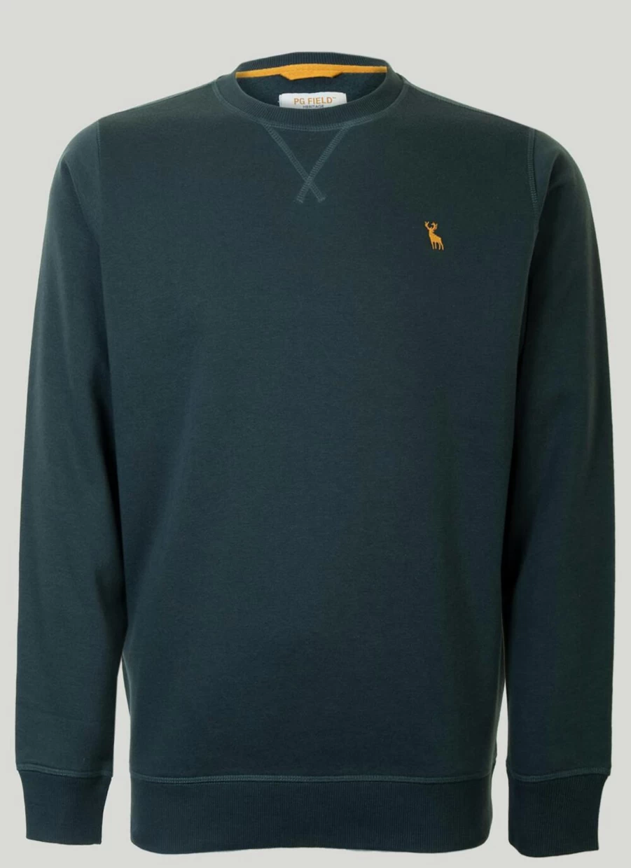 PG Field Men's Classic Crew Neck Sweatshirt - Comfortable Casual Pullover