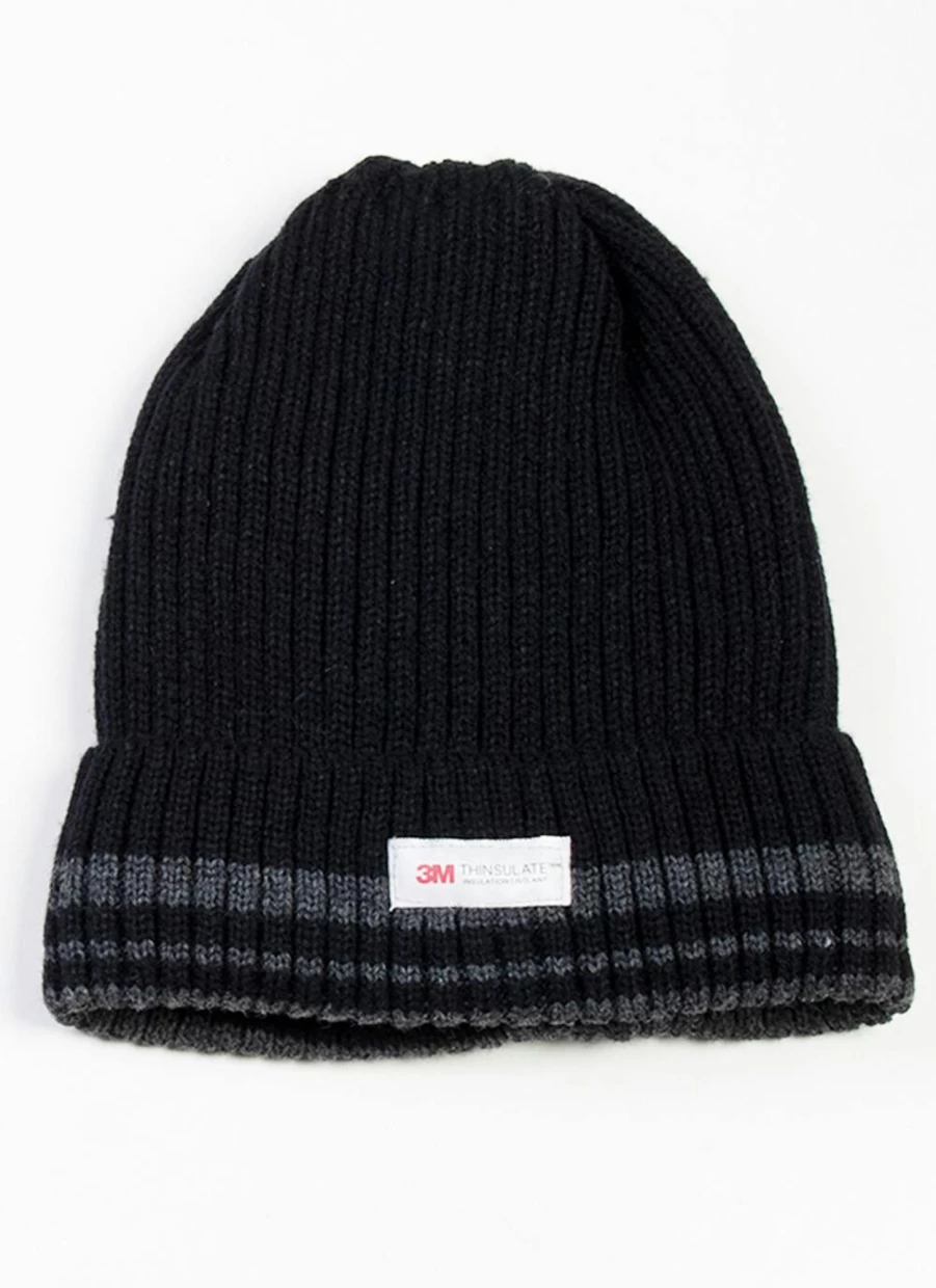 James Pringle Men's Thinsulate Stripe Beanie Hat for Winter Warmth