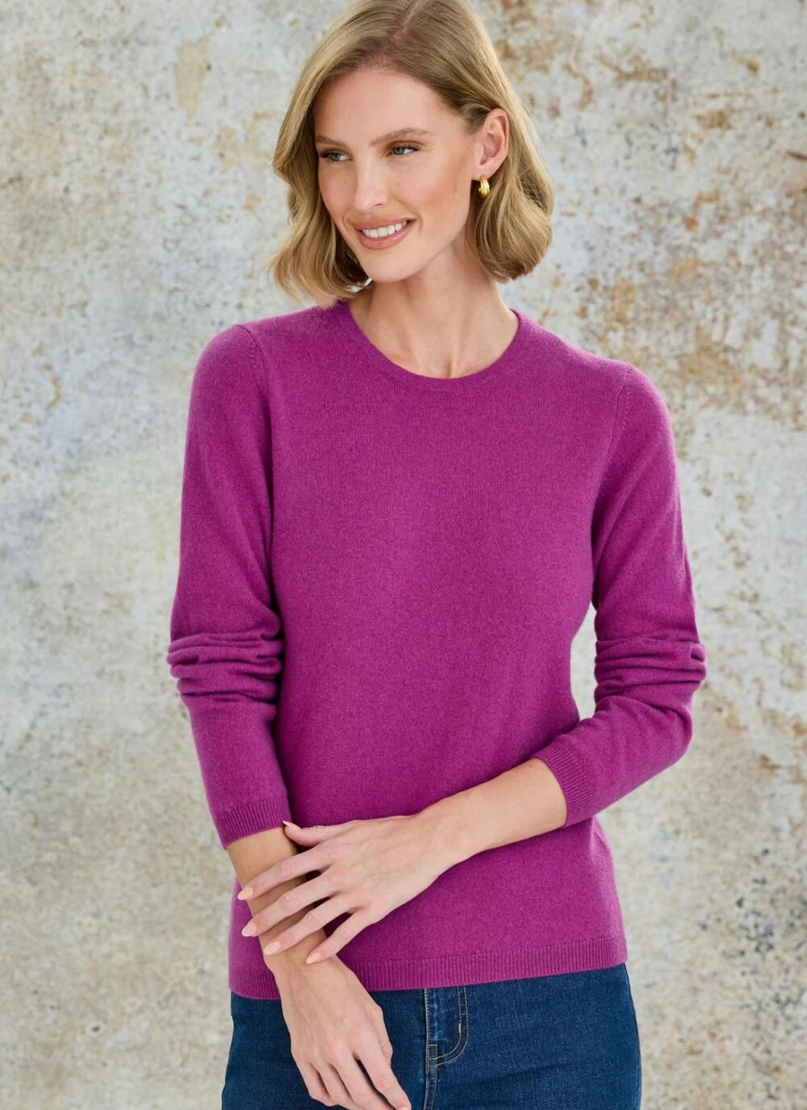 Gleneagles Women's Cashmere Crew Neck Sweater Soft Luxurious Knitwear