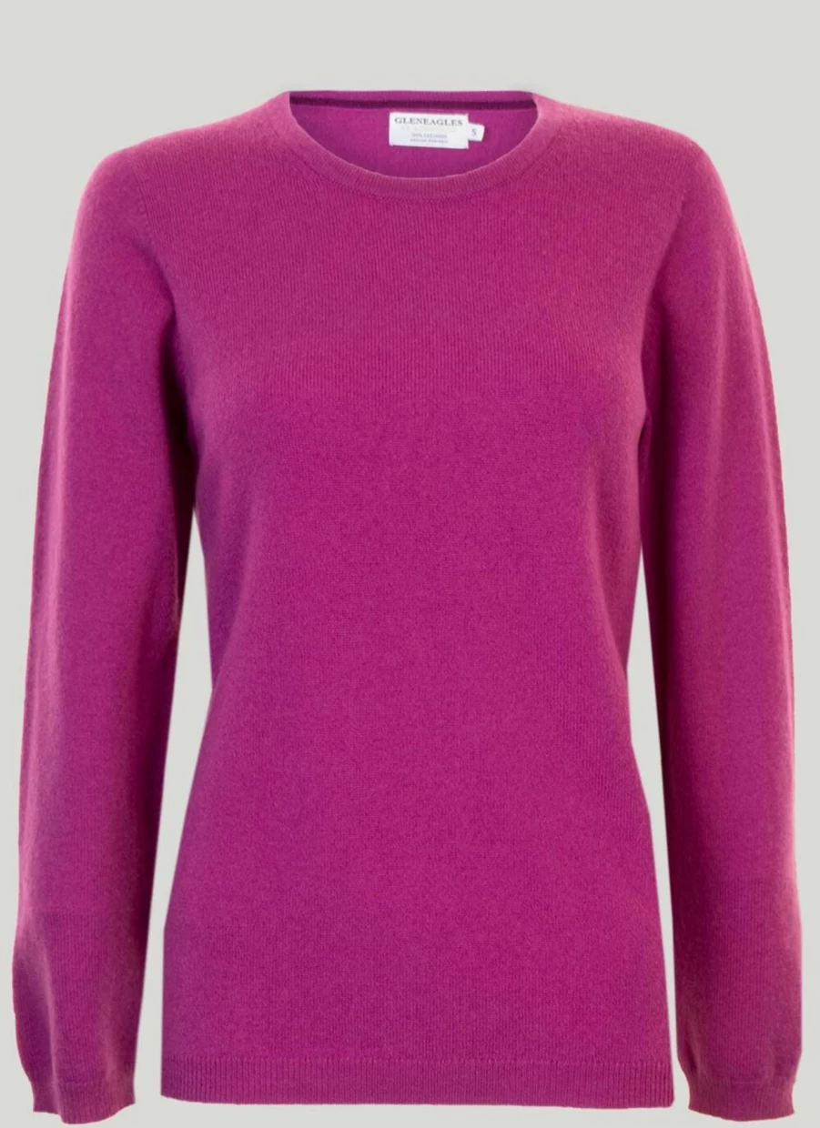 Gleneagles Women's Cashmere Crew Neck Sweater Soft Luxurious Knitwear