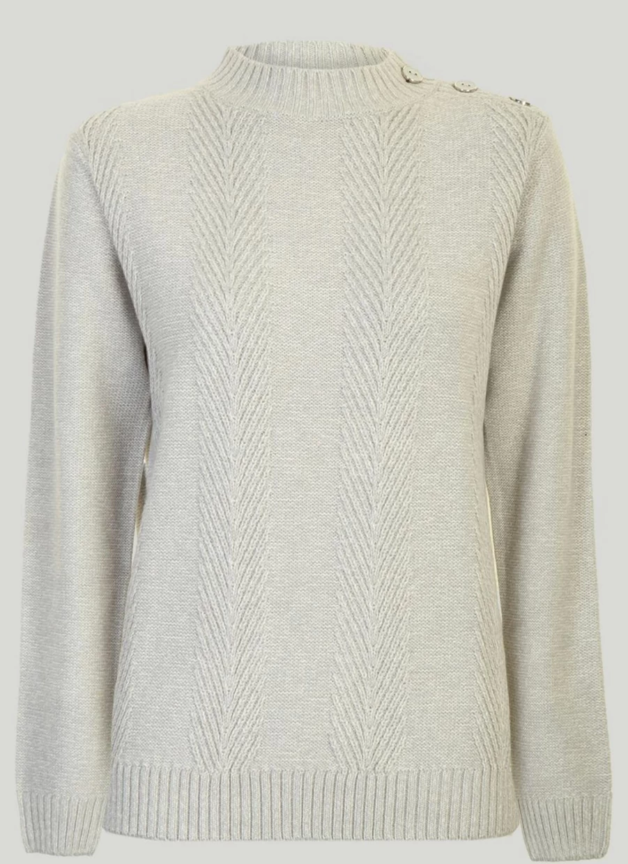 Honor Millburn Women's Grey Turtle Neck Jumper - Soft Knit Slim Fit Sweater